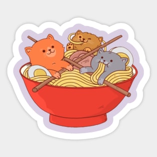 Cats Noodle Mukbang Sticker